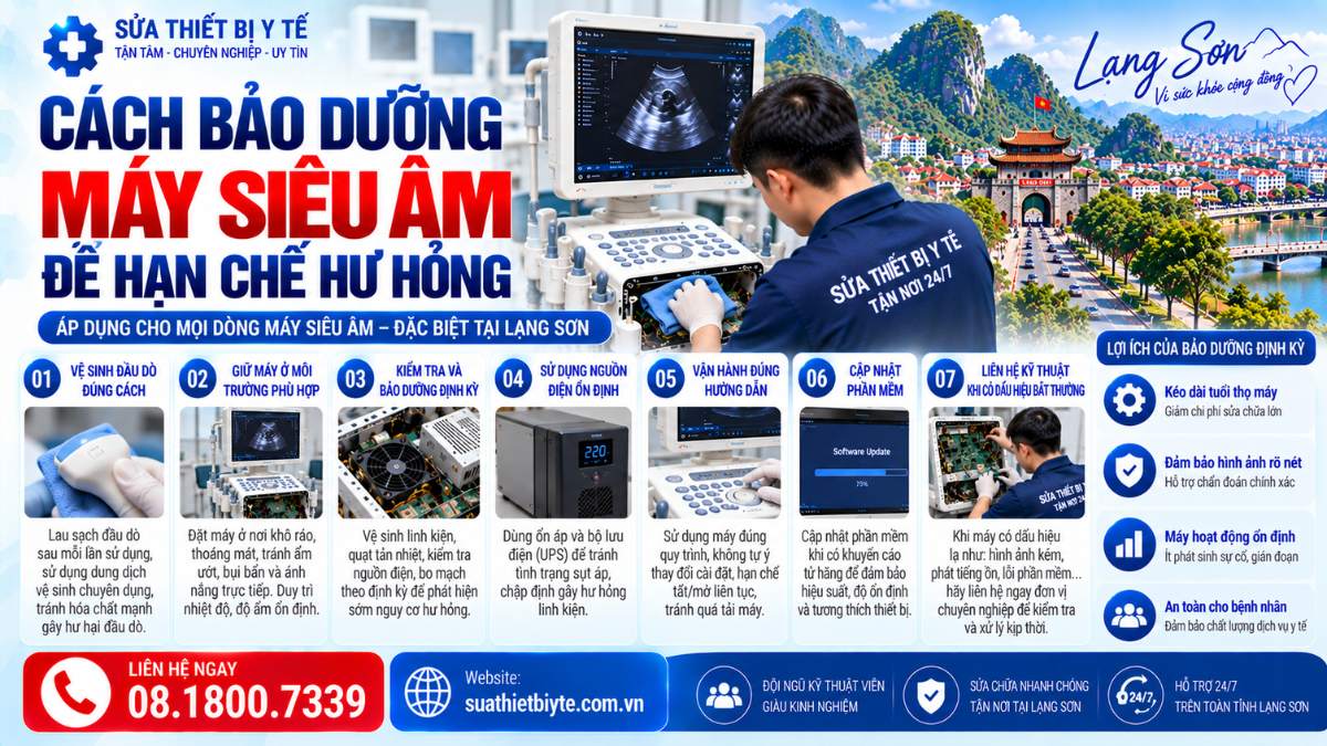 Cách Bảo Dưỡng Máy Siêu Âm Để Hạn Chế Hư Hỏng Website: suathietbiyte.com.vn
Liên hệ: 08.1800.7339