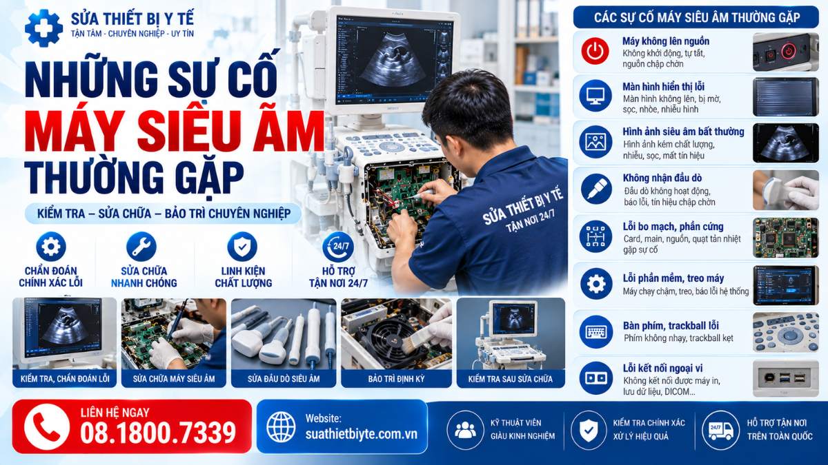 Những Sự Cố Máy Siêu Âm Thường Gặp Uy Tín Website: suathietbiyte.com.vn Liên hệ: 08.1800.7339